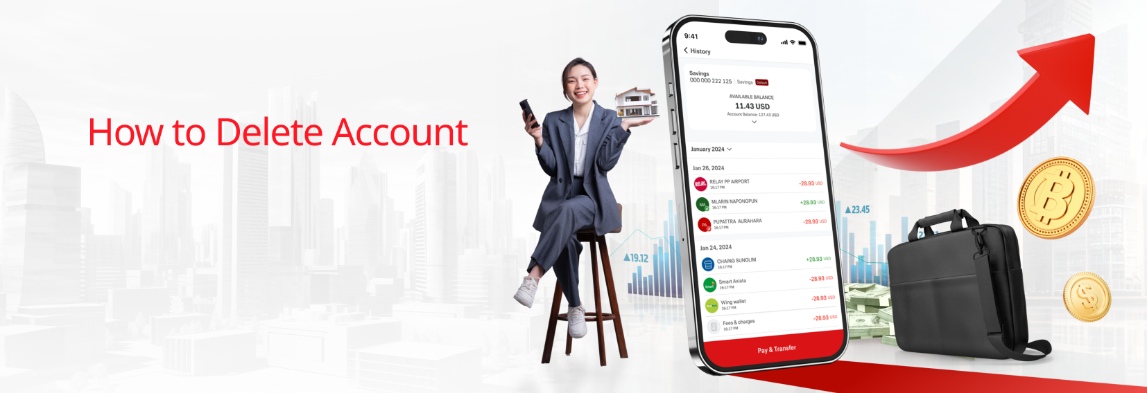 Banner how to delete account page